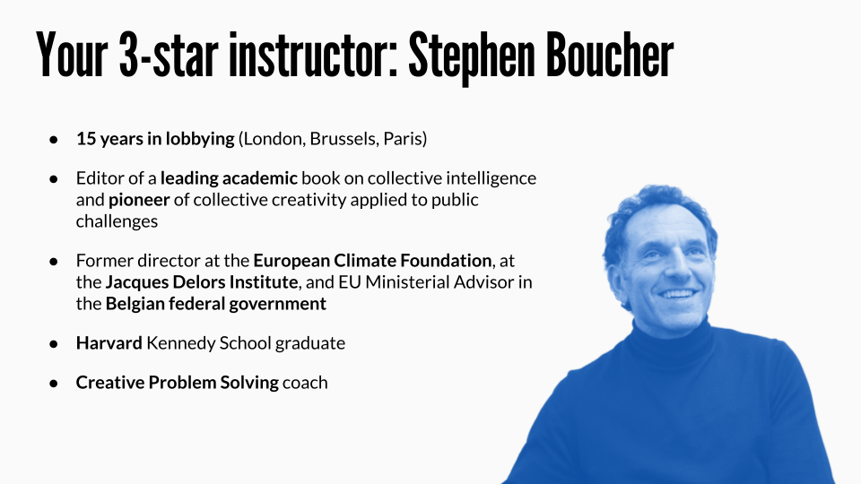 Creative Advocacy instructor Stephen Boucher