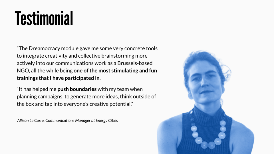 Creative advocacy testimonial